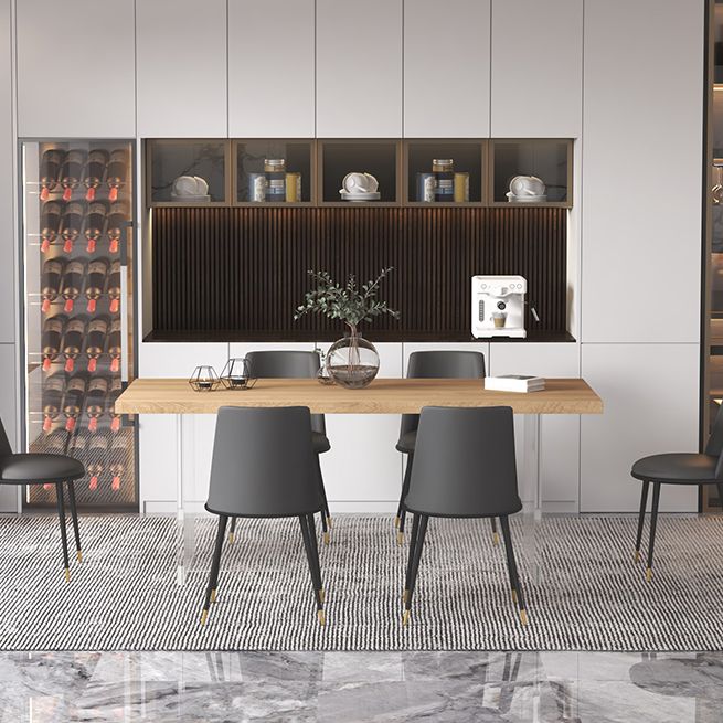 Modern Solid Wood Tabletop Dining Table for Small Space Acrylic Base Clearhalo 'Dining Tables & Seating' 'Dining Tables' 'dining_table' 'furn' 'furn_dining_table' 'Furniture' 'Kitchen & Dining Furniture' 1200x1200_475203c9-fe1f-483f-a82d-eaef86a273a8