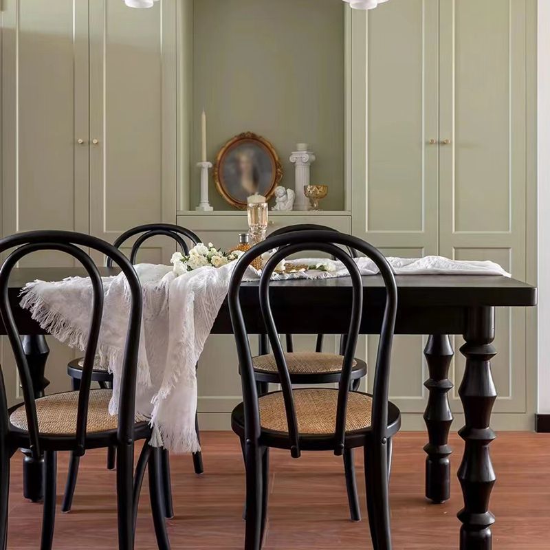 Rechthoekige moderne eettafel uit het midden van de eeuw Houten vast keukenbureau