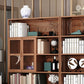 Modern Bamboo Bookshelf Brown Closed Back Shelf Bookcase With Cabinets