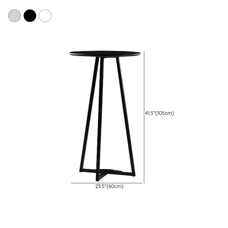 Contemporary Wood Top Round Bar Dining Table with Metal Base Clearhalo 'Bar Furniture' 'Bar Tables' 'bar_tables' 'furn' 'furn_bar_tables' 'Furniture' 'Kitchen & Dining Furniture' 1200x1200_4755de1f-9d81-469b-84e3-ccea728ed4ce