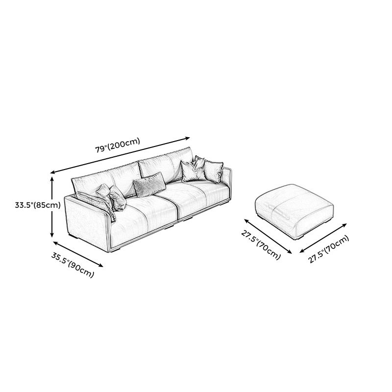 Mid-Century Modern Pillow Top Arm Sectional 33.46"H Cushion Back Sofa,Tan Clearhalo 'furn' 'furn_sectionals' 'Furniture' 'furniture_sectionals' 'Living Room Furniture' 'Sectionals' 1200x1200_47568023-c465-44d2-9fbc-4bcc3f162110