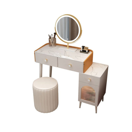 Trucco in legno massiccio di vanità scrivania illuminata per trucco con specchio set di vanità con cassetto