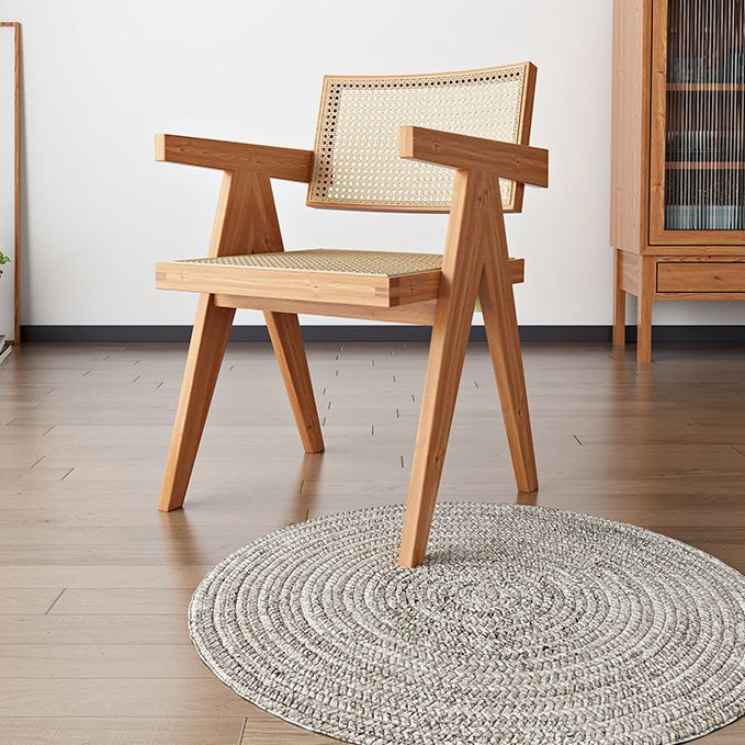 Wood Contemporary Kitchen Arm Chair Open Back Dining Chair for Patio Clearhalo ' kitchen&dining_furn' 'Dining Chairs' 'Dining Tables & Seating' 'dining_chair' 'furn' 'furn_dining_chair' 'Furniture' 'furniture_dining_chair' 'Kitchen & Dining Furniture' 'kitchen' 1200x1200_47595b91-94b3-479c-ab26-f585a433b254