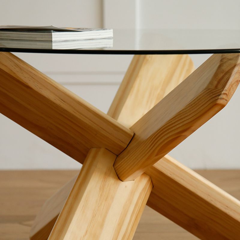 Tavolino moderno di vetro rotondo 17,7 "H tavolino da cocktail