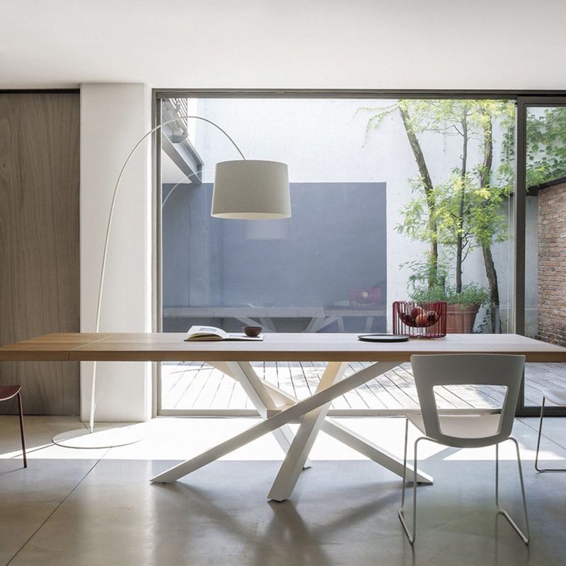 Pine Solid Wood Dining Table Single Pedestal Metallic Base Rectangle Table for Home Clearhalo ' dining_table' 'Dining Tables & Seating' 'Dining Tables' 'furn' 'furn_dining_table' 'Furniture' 'furniture_dining_table' 'Kitchen & Dining Furniture' 'kitchen&dining_furn' 'kitchen' 'kitchen_dining_table' 1200x1200_475abf48-1b97-4ea7-8fa3-10b9930b75c2