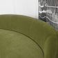 Green Contemporary Sofa with Sloped Arm for Living Room Curved Sofa