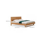 Contemporary Panel Standard Bed Solid Wood Bed with Rectangular Headboard