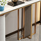 Glam 33.46" Tall Console Table Stone Oval Accent Table for Hall Clearhalo 'Console Tables' 'console_tables' 'Entry & Mudroom Furniture' 'furn' 'furn_console_tables' 'Furniture' 1200x1200_475d3369-be86-45fb-b97d-be28c44c2b8c
