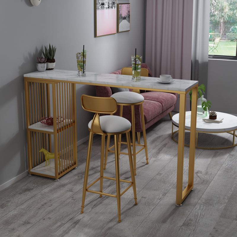 Modern Bar Table 42-inch Height Artificial Marble Top Bistro Table Clearhalo 'Bar Furniture' 'Bar Tables' 'bar_tables' 'furn' 'furn_bar_tables' 'Furniture' 'furniture_bar_tables' 'Kitchen & Dining Furniture' 1200x1200_475d7d99-b7a3-47d7-8524-f4321fdfea66