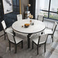 モダンなスタイルの家具1/7/ PCSラウンドストーンダイナーテーブルアームレスチェア