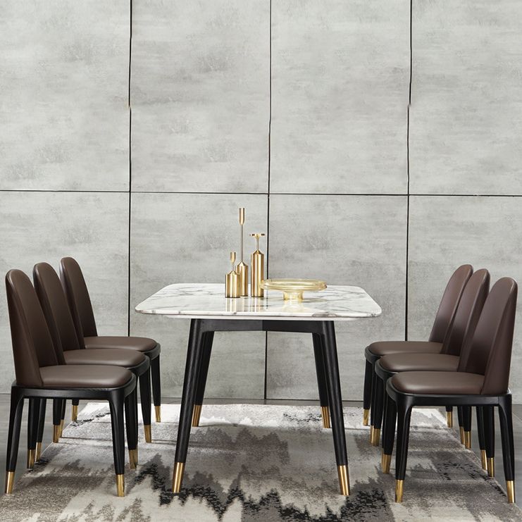 Chaises de salle à manger rembourrées Parsons Chaises avec base en bois massif