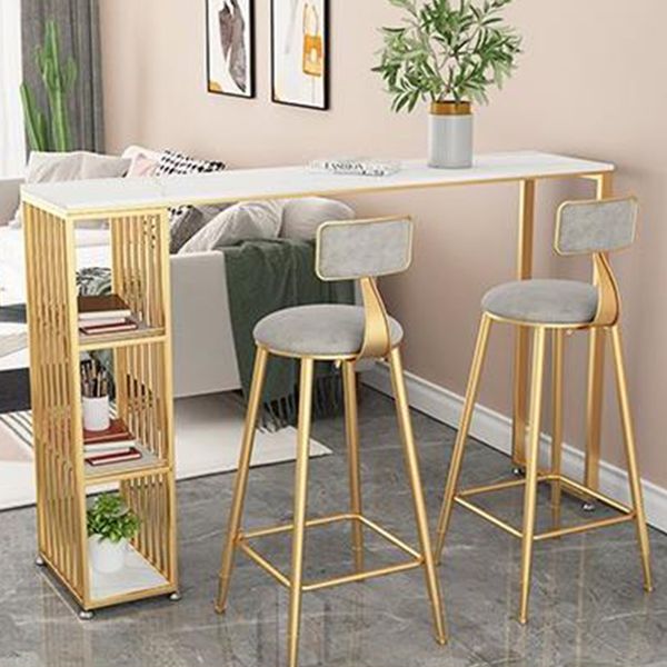 Table de pub rectangle glam pour le salon