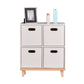 Contemporary Accent Cabinet with Withe Top and Natural Legs Cabinet
