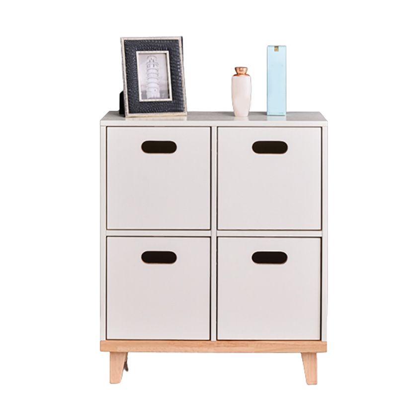 Contemporary Accent Cabinet with Withe Top and Natural Legs Cabinet