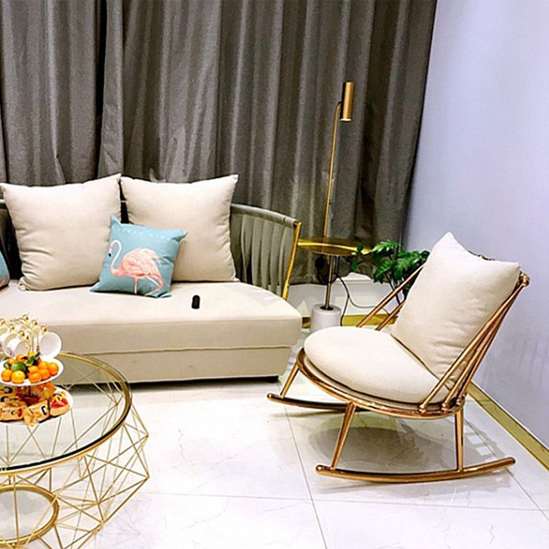 Chaise à bascule canapé intérieure glam chaise à bascule paresseuse avec coussin