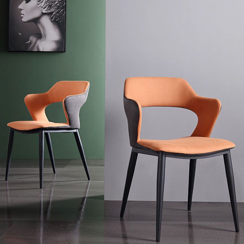 Modern Faux Leather Dining Chairs Arm Metal Dining Chairs for Restaurant Use Clearhalo ' kitchen&dining_furn' 'Dining Chairs' 'Dining Tables & Seating' 'dining_chair' 'furn' 'furn_dining_chair' 'Furniture' 'furniture_dining_chair' 'Kitchen & Dining Furniture' 'kitchen' 1200x1200_4764503b-9019-453c-986e-f88a3dc389e3