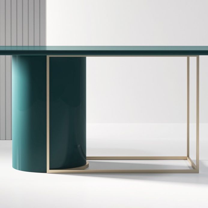 Modern Pine Wood Table in Green for Restaurant Rectangle Dining Table with Trestle Base Clearhalo 'Dining Tables & Seating' 'Dining Tables' 'dining_table' 'furn' 'furn_dining_table' 'Furniture' 'furniture_dining_table' 'Kitchen & Dining Furniture' 'kitchen' 'kitchen_dining_table' 1200x1200_4764b35a-2100-4a29-b344-d69b4fc81677