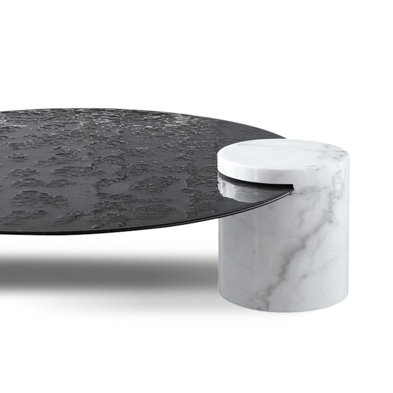 Tavolino in vetro trasparente rotondo 2 gambe base 1 tavolo da cocktail singolo