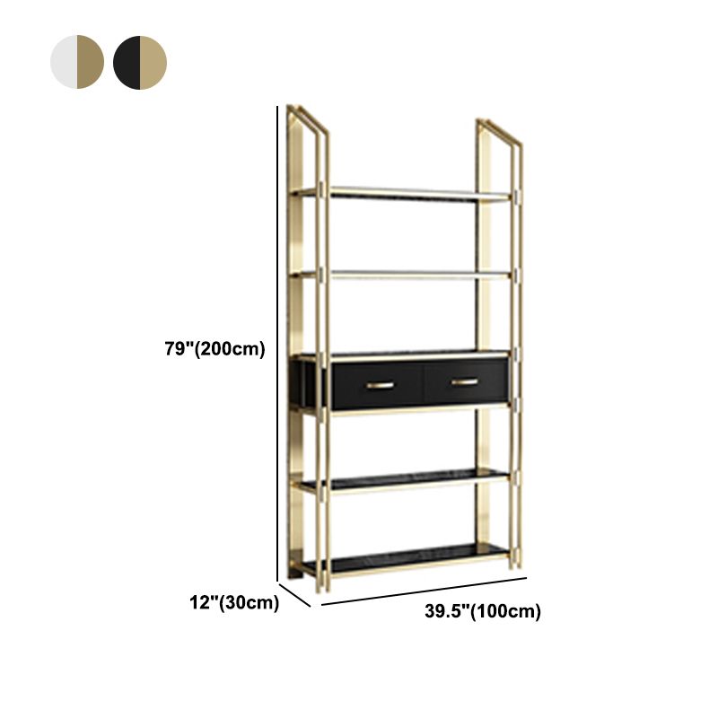 Glam Style Bookcase 12"W 79"H Open Back Bookshelf for Study Room Home Office Clearhalo 'Bookcases' 'furn' 'furn_bookcases' 'Furniture' 'furniture_bookcases' 'kitchen' 'kitchen_bookcases' 'Living Room Furniture' 'Office Furniture' 1200x1200_47650685-5d33-4cea-80c8-5b9dd62b4bd2