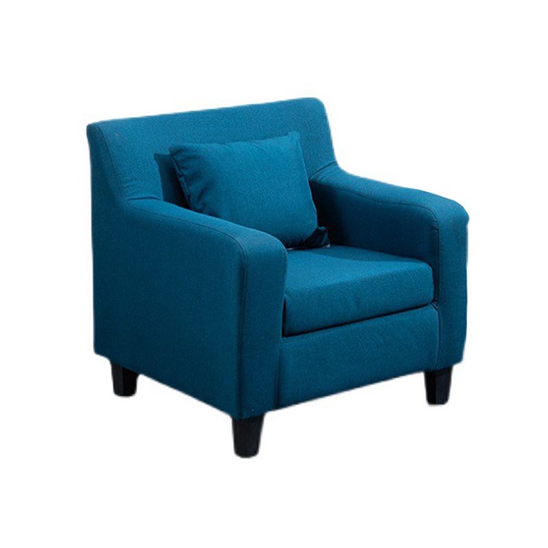 24.4"Wide Linen/Faux Leather Arm Chair with Pillow Back and Basic Four Legs Clearhalo 'Accent Chairs' 'accent_chairs' 'Chairs & Seating' 'furn' 'furn_accent_chairs' 'Furniture' 'furniture_accent_chairs' 'Living Room Furniture' 1200x1200_4766c3cf-ed11-4e7d-b91b-02c423e454a0