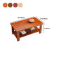 17.7" H Modern Rectangle Wood Coffee Table 4 Legs Cocktail Table with Shelf
