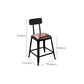 Industrial Faux Leather Dining Stool Low Back Bar Stool with Cushion