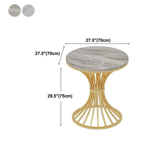 Gold Pedestal Dining Table Modern Style Round Stone Top Table Clearhalo 'Dining Tables & Seating' 'Dining Tables' 'dining_table' 'furn' 'furn_dining_table' 'Furniture' 'Kitchen & Dining Furniture' 1200x1200_476bff0c-3ffb-4830-b59b-2bd1d431e7e9