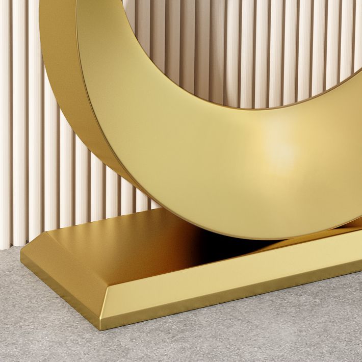 1-shelf 31.5" Tall Console Table Modern Stone Accent Table for Hall