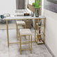 Glam Rectangle Indoor Bar Dining Table Iron Trestle Pedestal Bistro Table with Shelve Clearhalo 'Bar Furniture' 'Bar Tables' 'bar_tables' 'furn' 'furn_bar_tables' 'Furniture' 'furniture_bar_tables' 'Kitchen & Dining Furniture' 'kitchen&dining_furn' 'kitchen' 1200x1200_476d783c-6b50-42ba-8961-729c9847b87e