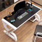 Hedendaags glas Top Office Desk 29.53-inch Tall Writing Desk
