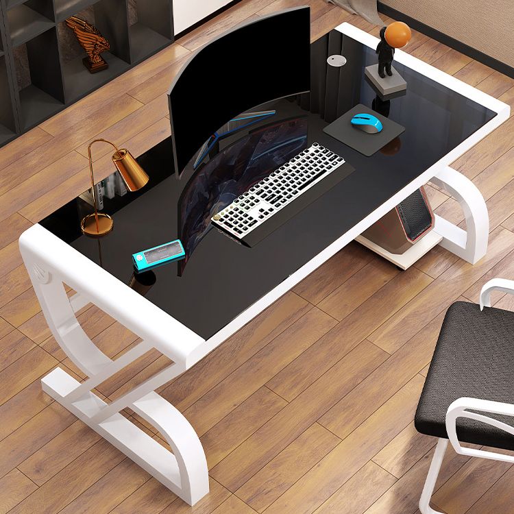 Hedendaags glas Top Office Desk 29.53-inch Tall Writing Desk