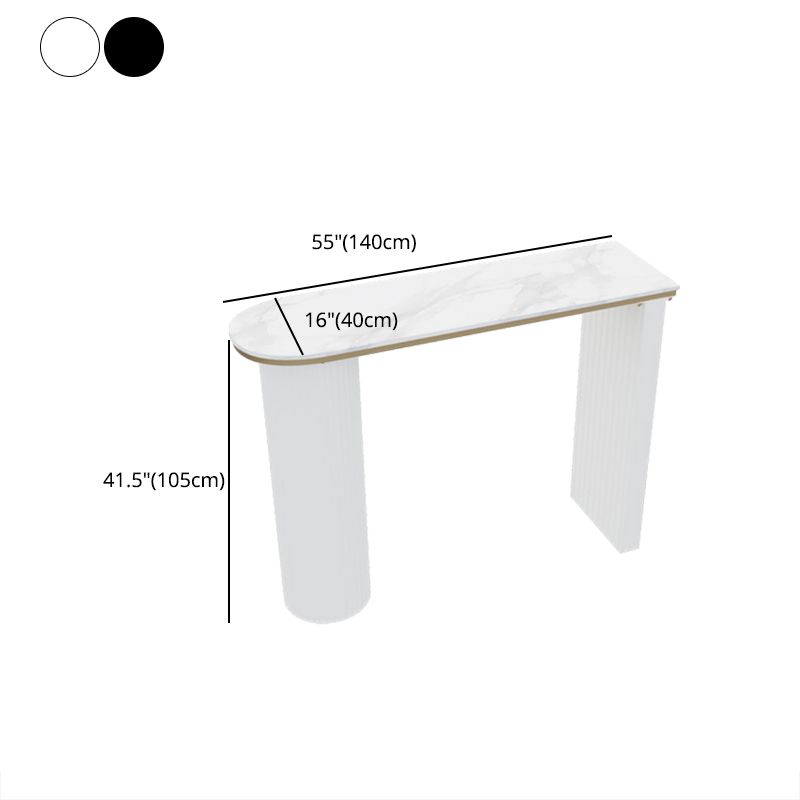 Stone Bar Dining Table Modern Oval Bar Table with Double Pedestal for Kitchen Dining Room Clearhalo 'Bar Furniture' 'Bar Tables' 'bar_tables' 'furn' 'furn_bar_tables' 'Furniture' 'furniture_bar_tables' 'Kitchen & Dining Furniture' 1200x1200_4771e8f0-abb4-4bea-aadb-5e5d986817b4