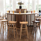 Solid Wood Armless Bar Chair Modern Backless Footrest Bar Stool