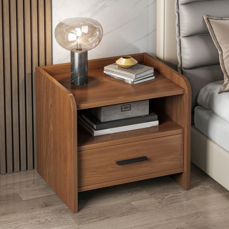 Armoire de chevet en bois moderne table de chevet ouverte minimaliste avec tiroirs