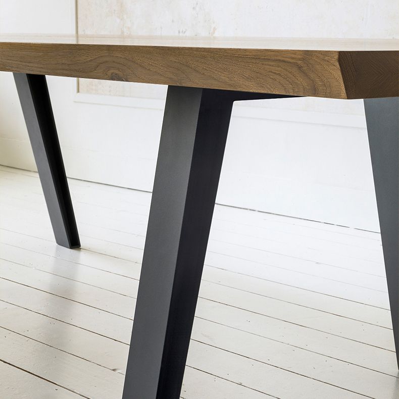 Rectangle 4 Legs Industrial Dining Table Wood Color Fixed Table of Solid Wood Clearhalo ' dining_table' 'Dining Tables & Seating' 'Dining Tables' 'furn' 'furn_dining_table' 'Furniture' 'furniture_dining_table' 'Kitchen & Dining Furniture' 'kitchen&dining_furn' 'kitchen' 'kitchen_dining_table' 1200x1200_47745de1-e5e1-4373-b430-db338e5da63f