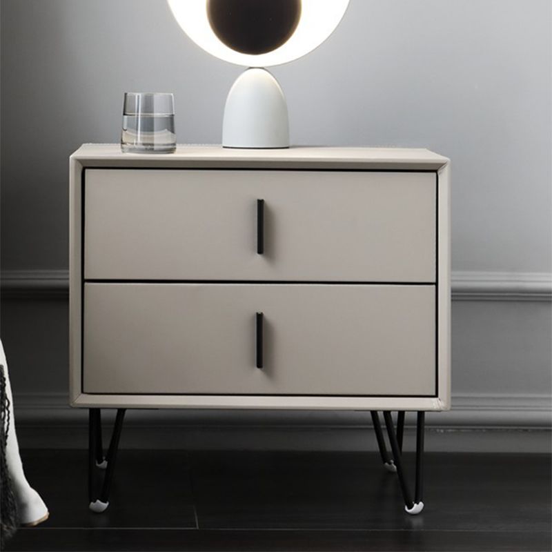 Glam 20 Zoll H NACHT TABELLE 2-DRAWER MAID HOLD FAUX LEDERN NACHTICHEN mit Beinen