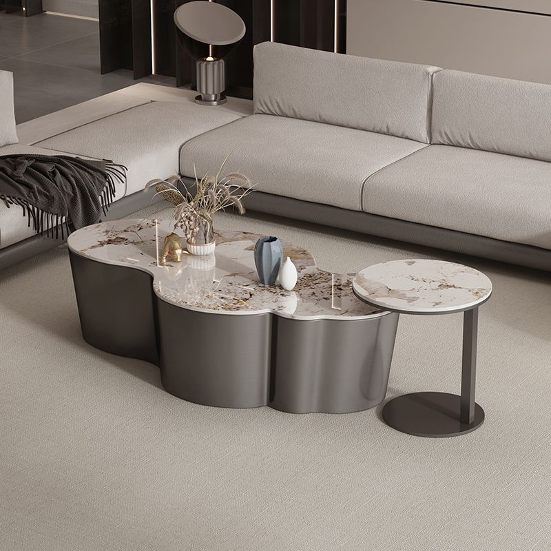 Table basse géométrique en ardoise Table de cocktail basse abstraite moderne