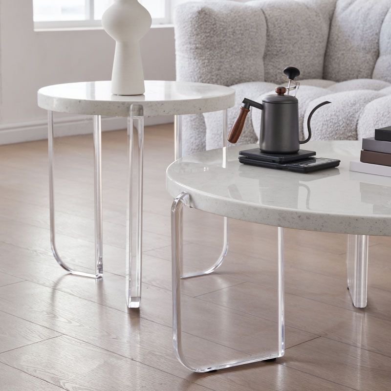 Contemporary Stone Coffee Table 3 Legs Coffee Cocktail Table Clearhalo 'Coffee & Accent Tables' 'Coffee Tables' 'coffee_tables' 'furn' 'furn_coffee_tables' 'Furniture' 'Living Room Furniture' 1200x1200_47750147-23a5-4cb0-8987-cf1cd9335329