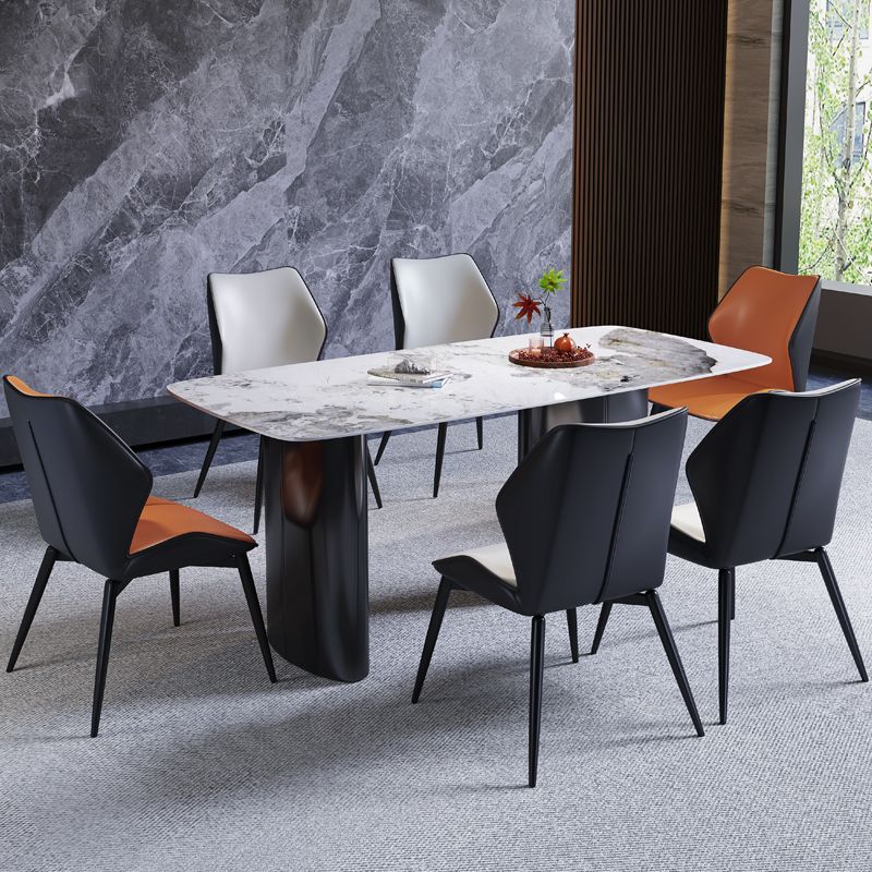 Contemporary Leather Home Side Chair Wingback Dining Chair (Set of 2) Clearhalo ' kitchen&dining_furn' 'Dining Chairs' 'Dining Tables & Seating' 'dining_chair' 'furn' 'furn_dining_chair' 'Furniture' 'furniture_dining_chair' 'Kitchen & Dining Furniture' 'kitchen' 1200x1200_47767495-2afa-4c4c-8bcc-a13bb5aa2785