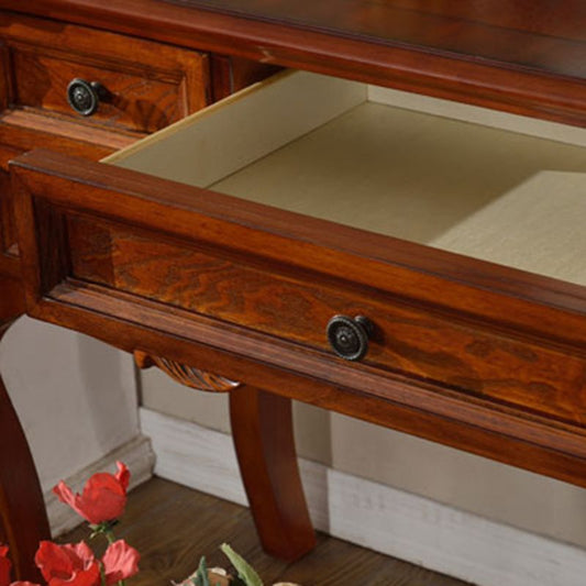 18.89 "Tocador marrón ancho con tocador de maquillaje de vidrio espejo con 5 cajones de almacenamiento