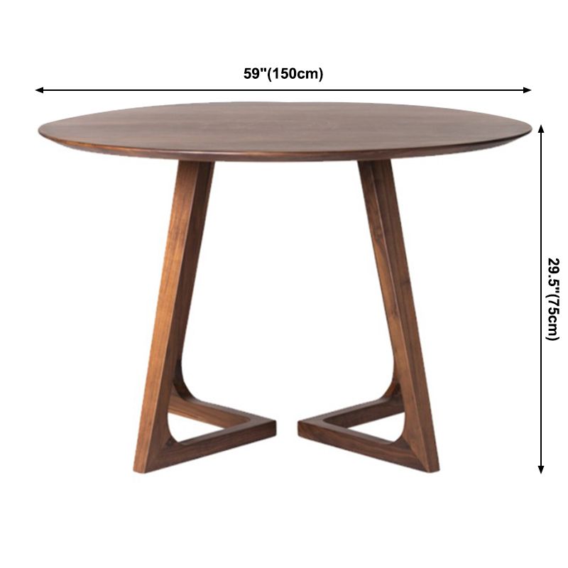 Round Pedestal Casual Dining Table Brown Tone Fixed Table with Pinewood Solid Wood Clearhalo ' dining_table' 'Dining Tables & Seating' 'Dining Tables' 'furn' 'furn_dining_table' 'Furniture' 'furniture_dining_table' 'Kitchen & Dining Furniture' 'kitchen&dining_furn' 'kitchen' 'kitchen_dining_table' 1200x1200_4777508c-e35f-47a1-8184-ec90bf3c9f55