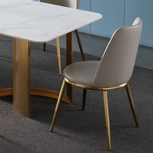 グラムホワイトとゴールドダイネットセット1/4/5/7ピースダブルペデスタルダイニングテーブルセット