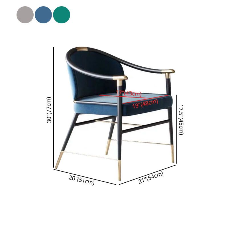 Sedia da pranzo in velluto in stile nordico sedie da pranzo in metallo per uso del ristorante