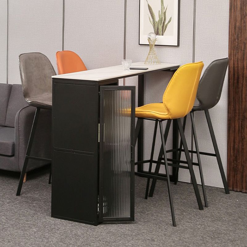 Stone Bar Table Modern Dining Table with Double Pedestal Base for Kitchen Dining Room Clearhalo 'Bar Furniture' 'Bar Tables' 'bar_tables' 'furn' 'furn_bar_tables' 'Furniture' 'furniture_bar_tables' 'Kitchen & Dining Furniture' 1200x1200_4778fc34-8e16-4999-8092-f51262904fa9