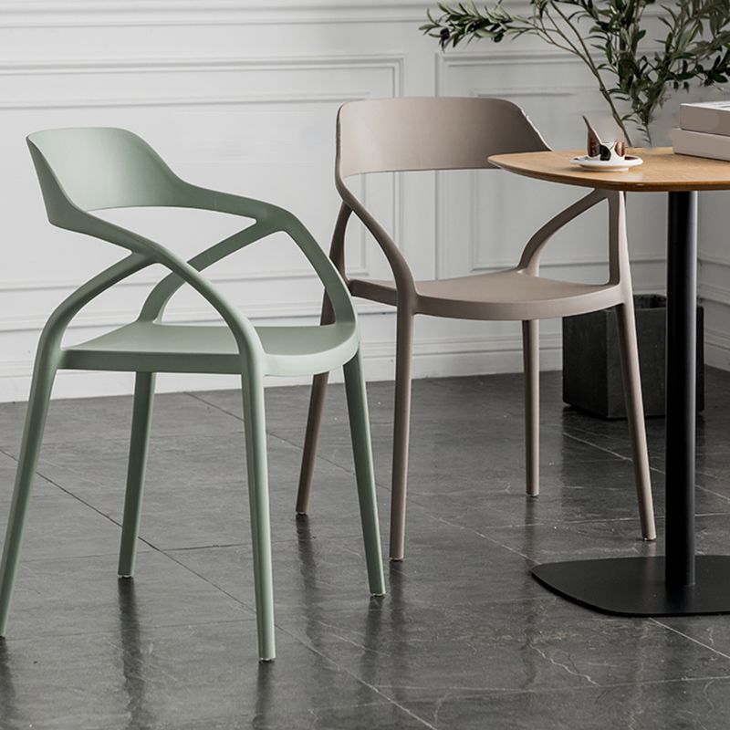 Contemporary Style Plastic Dining Chairs Dining Open Back Arm Side Chair for Kitchen Clearhalo ' kitchen&dining_furn' 'Dining Chairs' 'Dining Tables & Seating' 'dining_chair' 'furn' 'furn_dining_chair' 'Furniture' 'furniture_dining_chair' 'Kitchen & Dining Furniture' 'kitchen' 1200x1200_47790f23-9ac5-47e7-a561-7d508168ea69