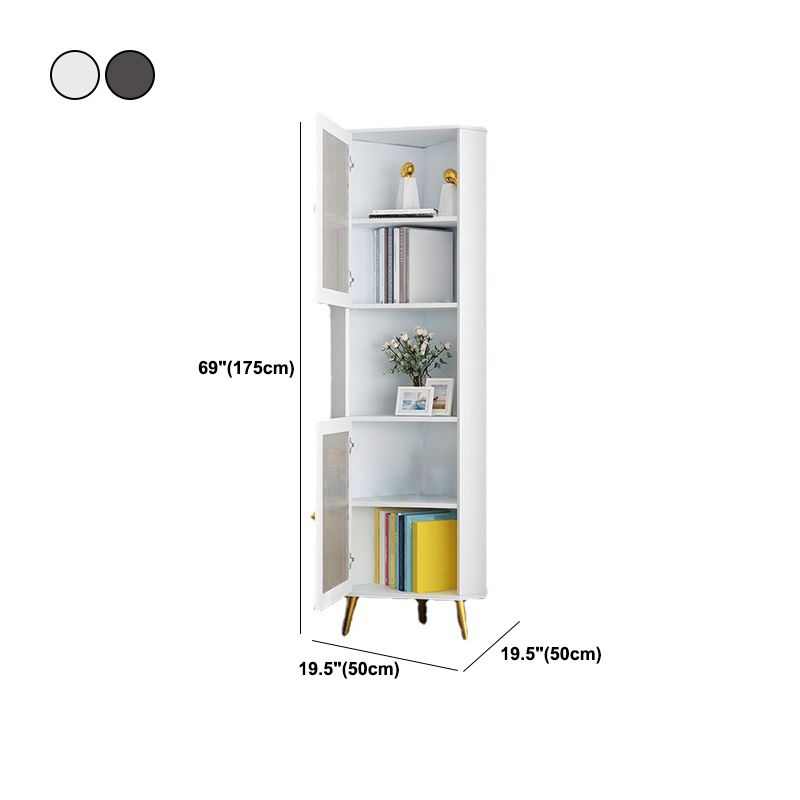 Contemporary Storage Cabinet with 3 Shelves and Glass Paned Triangle Cabinet Clearhalo 'Cabinets & Chests' 'cabinets_chests' 'furn' 'furn_cabinets_chests' 'Furniture' 'Living Room Furniture' 1200x1200_4779a15f-178f-4fa5-8f57-b293267dd943