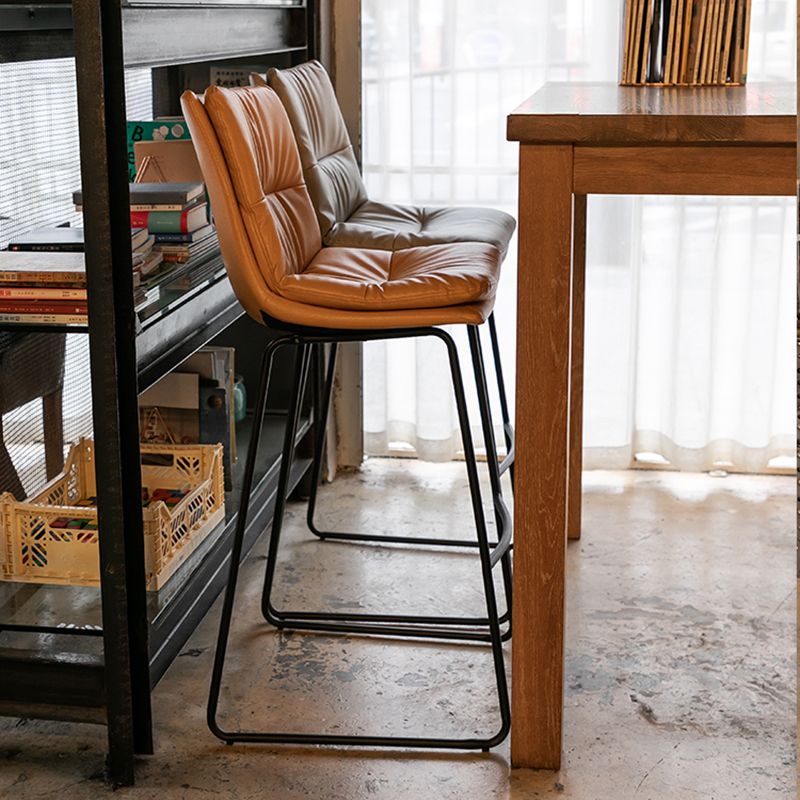Modern PU Upholstery Bar Stool Low Back Arm-less Counter-height Indoor Stool Clearhalo 'Bar Furniture' 'Bar Stools' 'bar_stools' 'furn' 'furn_bar_stools' 'furniture_bar_stools' 'Kitchen & Dining Furniture' 'kitchen&dining_furn' 'kitchen' 'kitchen_furn' Furniture' 1200x1200_4779c654-9bf4-4e2c-a008-c32efcb07227