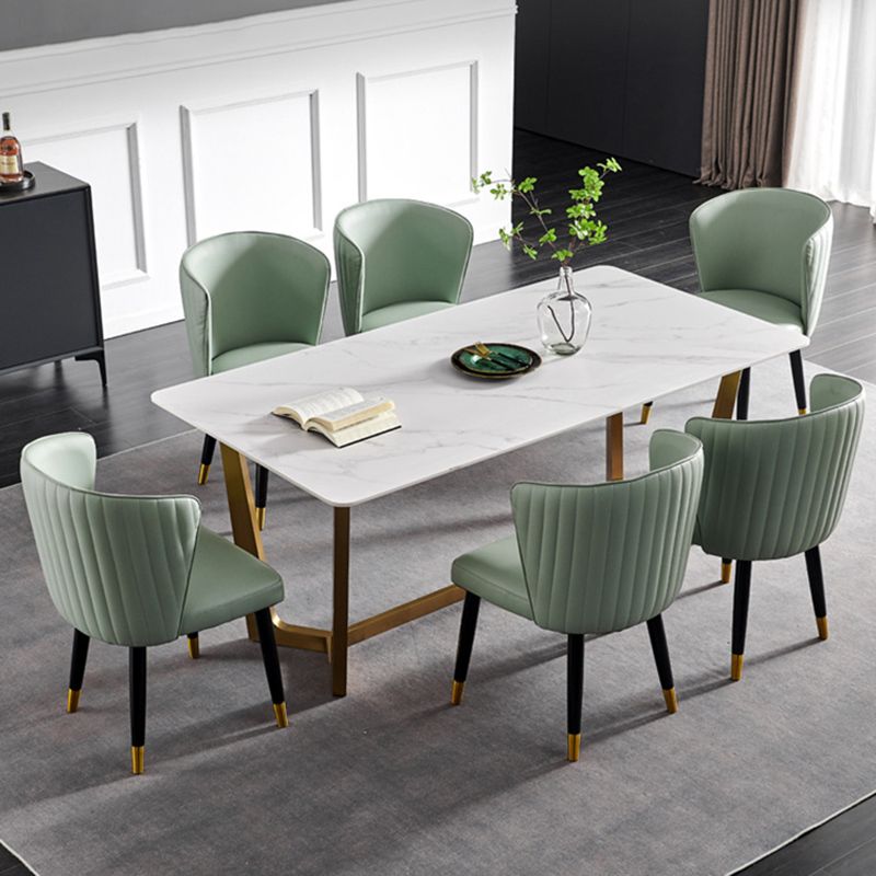 Glam -stijl armloze zijstoelen houten stoel met houten benen voor keuken