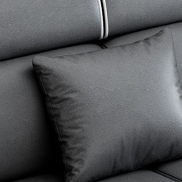 リビングルーム用の4席のコンテンポラリーファブリック/フェイクレザーピロートップアームソファソファ