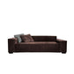 Contemporary Scratch resistant Sofa 25.6"H Fabric Tight Back Square Arm Sofa,Dark Brown Clearhalo 'furn' 'furn_sofas' 'Furniture' 'furniture_sofas' 'kitchen' 'kitchen_sofas' 'Living Room Furniture' 'Sofa' 'sofas' 1200x1200_477c359f-d477-4659-8735-e668f7a9e113